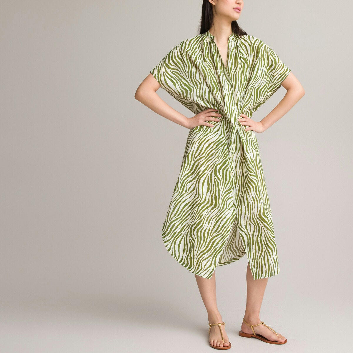 Robe de plage longue, imprimé animalier