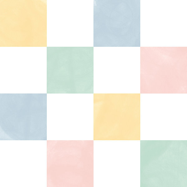 Papier peint vinyle intissé damier multicouleurs pastel L.1005 x l.53cm Ugèpa