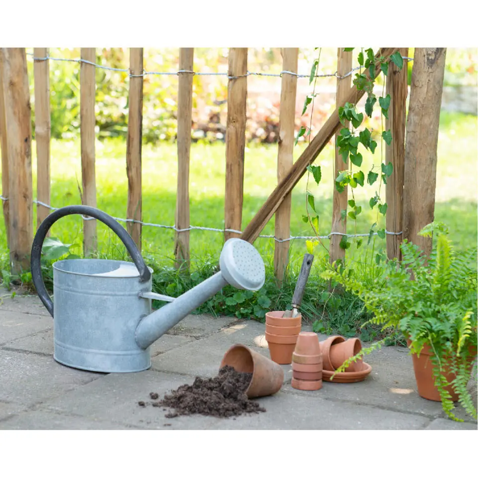 Decoris Gieter - grijs - zink - 5 liter - metaal - 55 cm