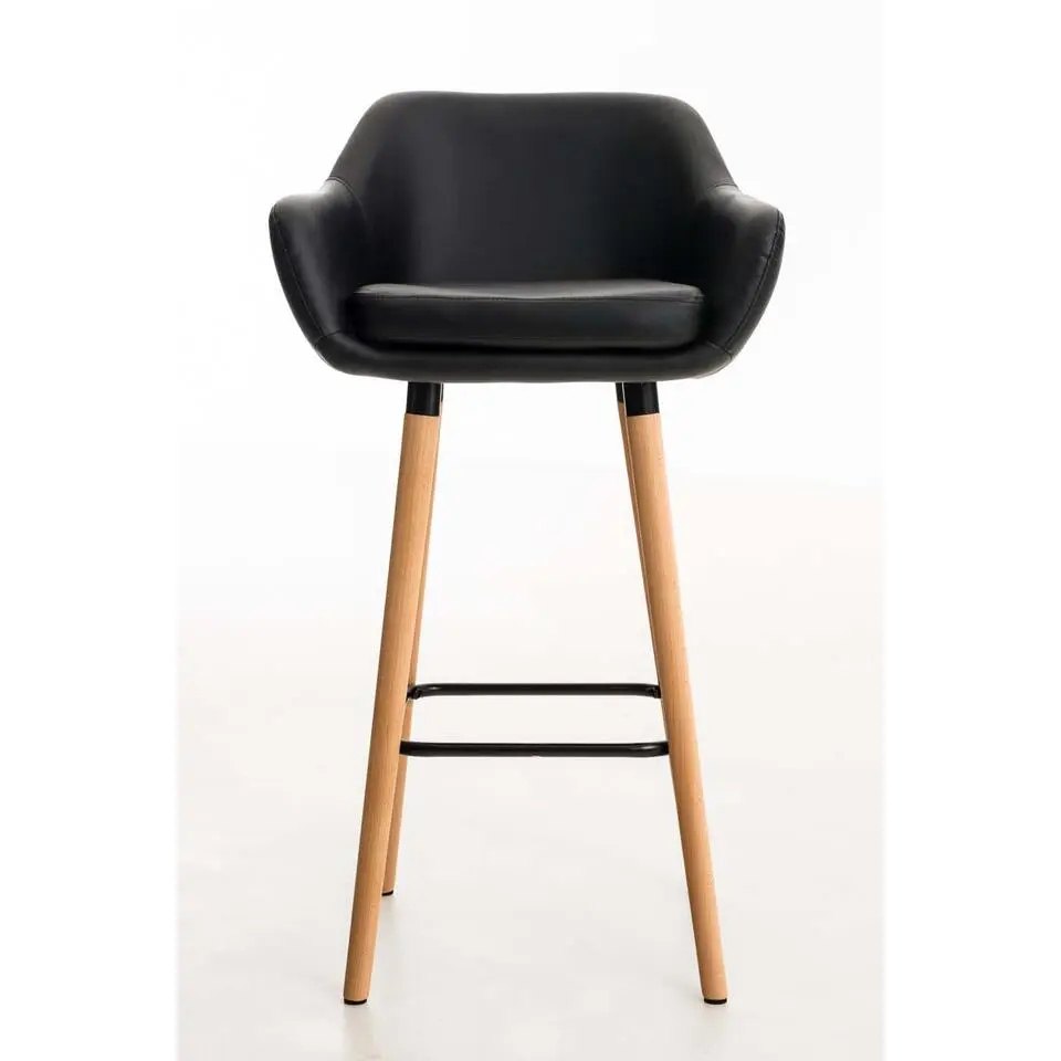 CLP Set van 2 Barkruk Grant natura Frame - Kunstleer - zwart