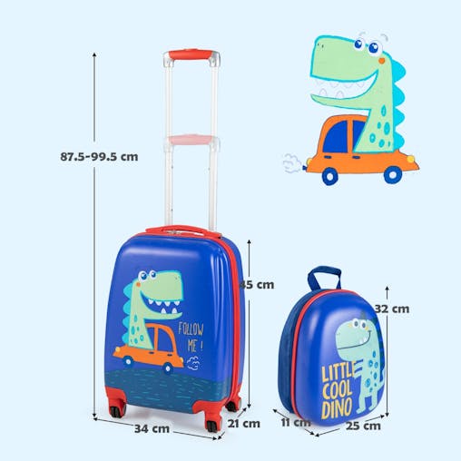 NNECW Hardside Rolling Suitcase with Spinner Wheels & Retractable Handle-Blue