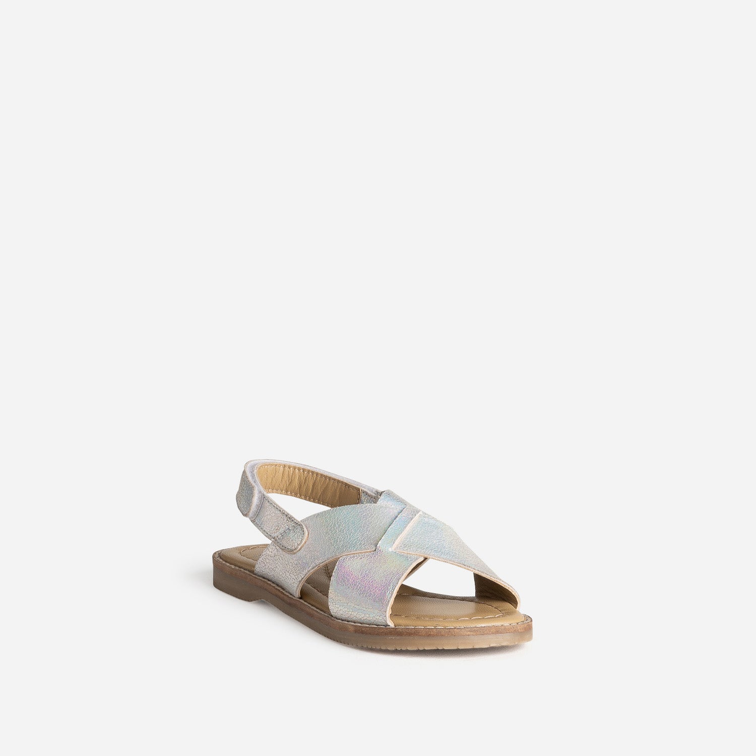 Sandale BUGGY gris iridescent cuir