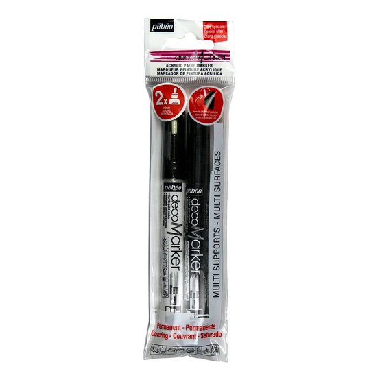Pebeo Black and White Deco Markers 2 Pack