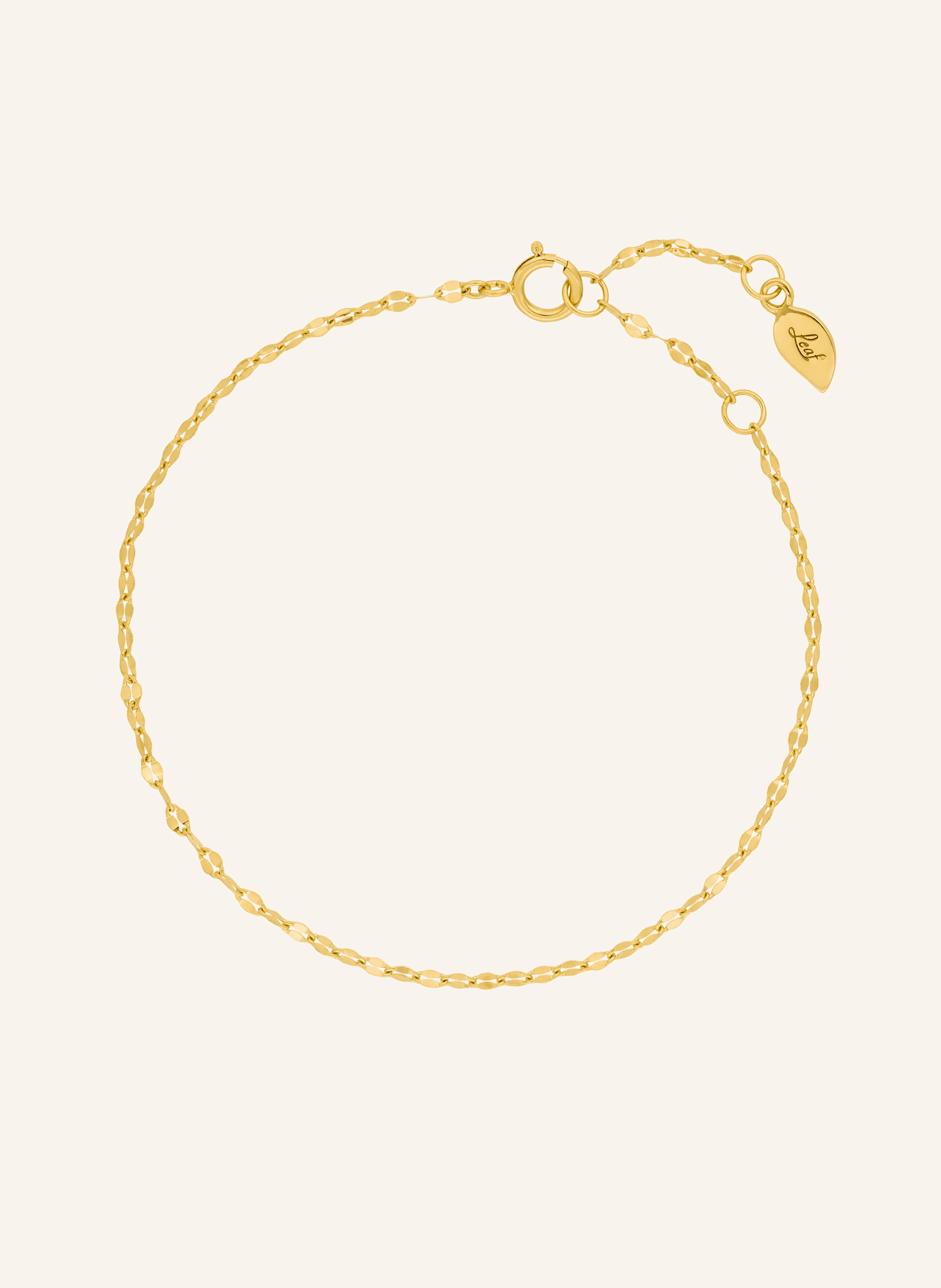 Leaf Armband SHINY TWIST aus 14 Karat Gelbgold
