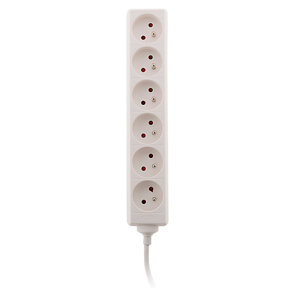 Bloc multiprise 6 prises 2P T 16A blanc - Zenitech