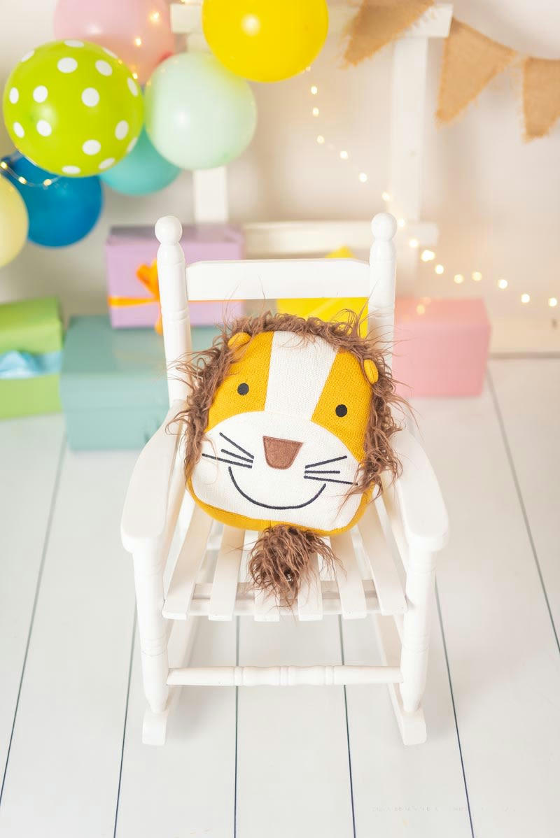 MONTESSORI - Coussin lion Simba Clara 100% coton marron