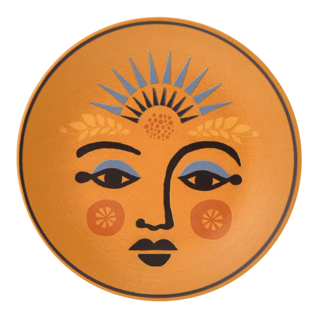 PRATO SOBREMESA MULHER PÁSSARO SOLAR