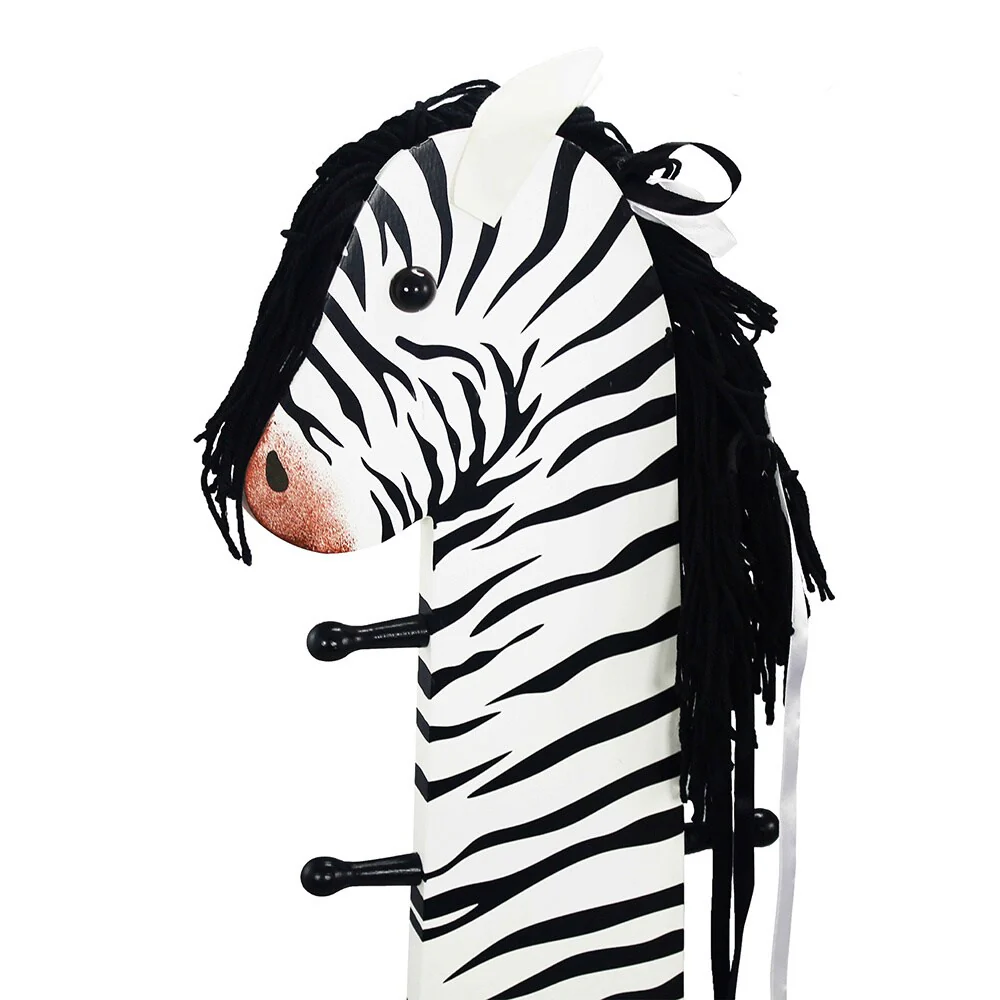 Teamson Kids- Safari Stool with Coat Rack - Zebra