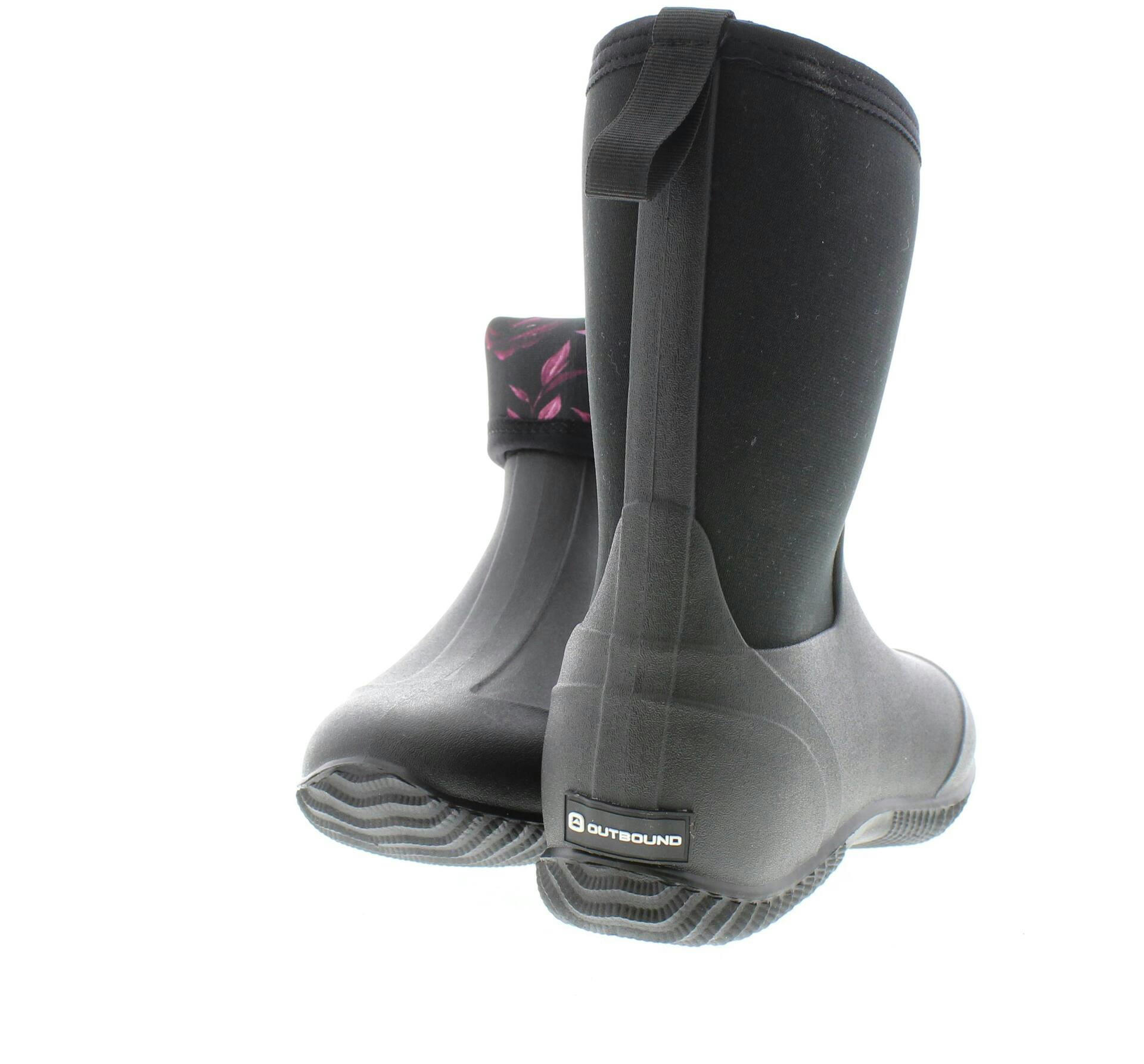 Outbound Women's Waterproof Fold Over Ankle Boot, 2-in-1 Design, Black
