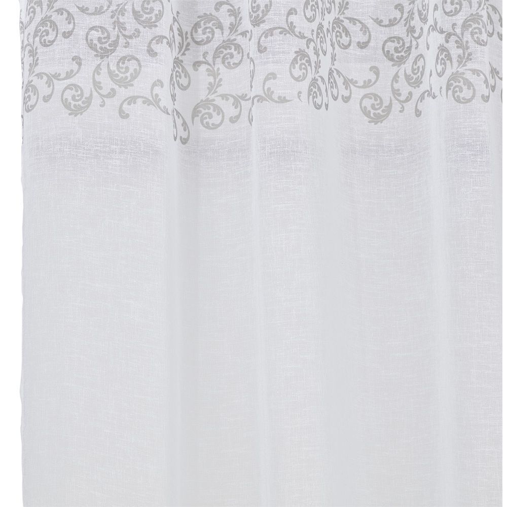 Voilage polyester 140x240cm imprimé gris et blanc