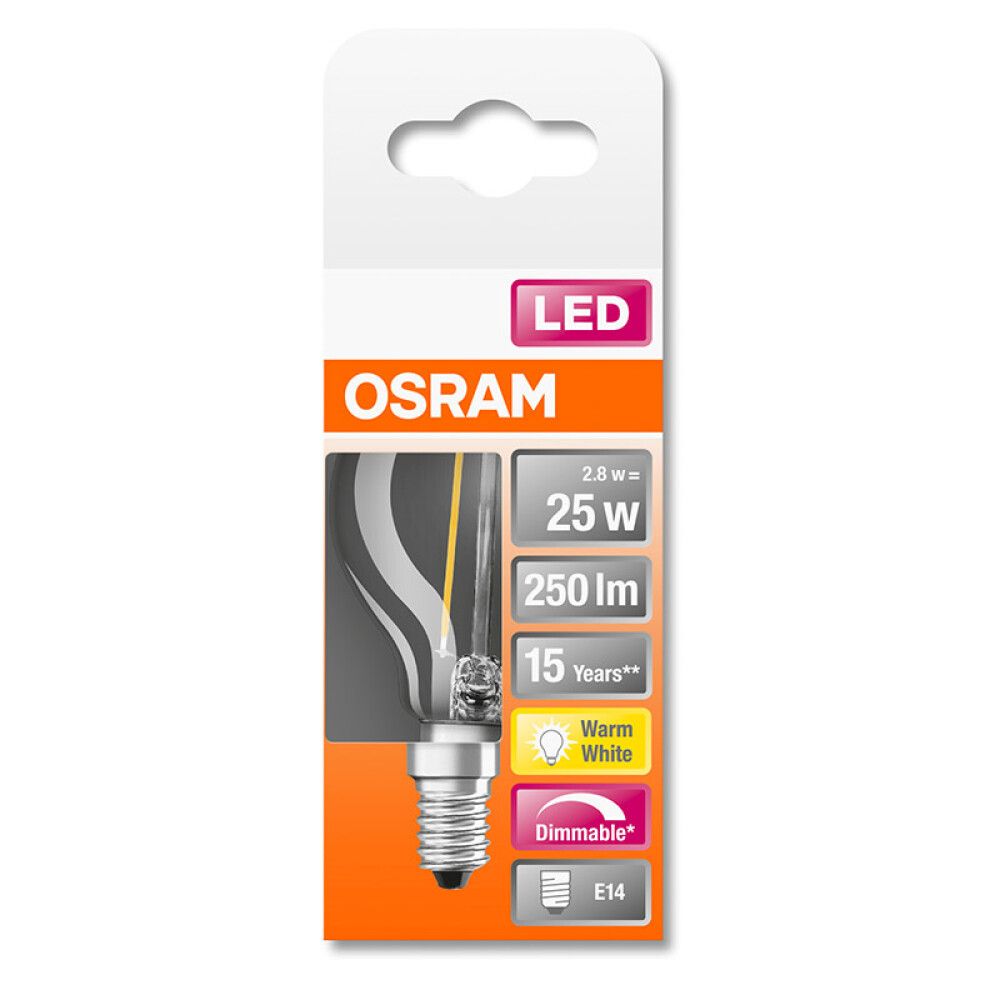 LYSPÆRE OSRAM SUPERSTAR CLASSIC LED 25 DIMBAR 2,8 W E14