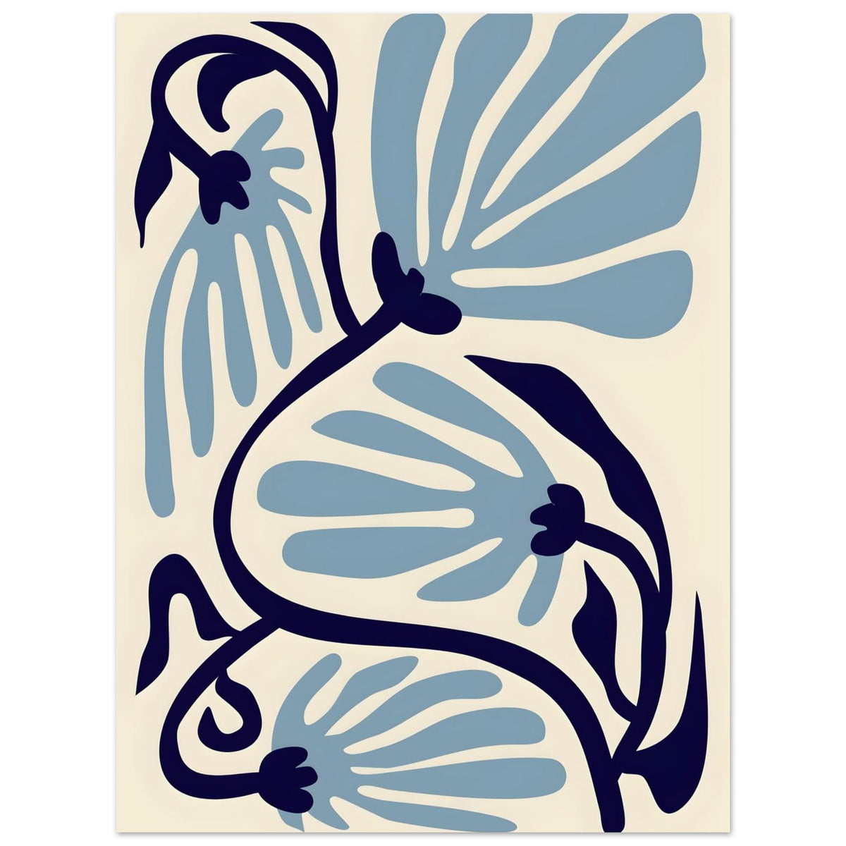 Artfulprints Poster Matisse – Ode to a turquoise flower  - 30x40 cm - Turquoise