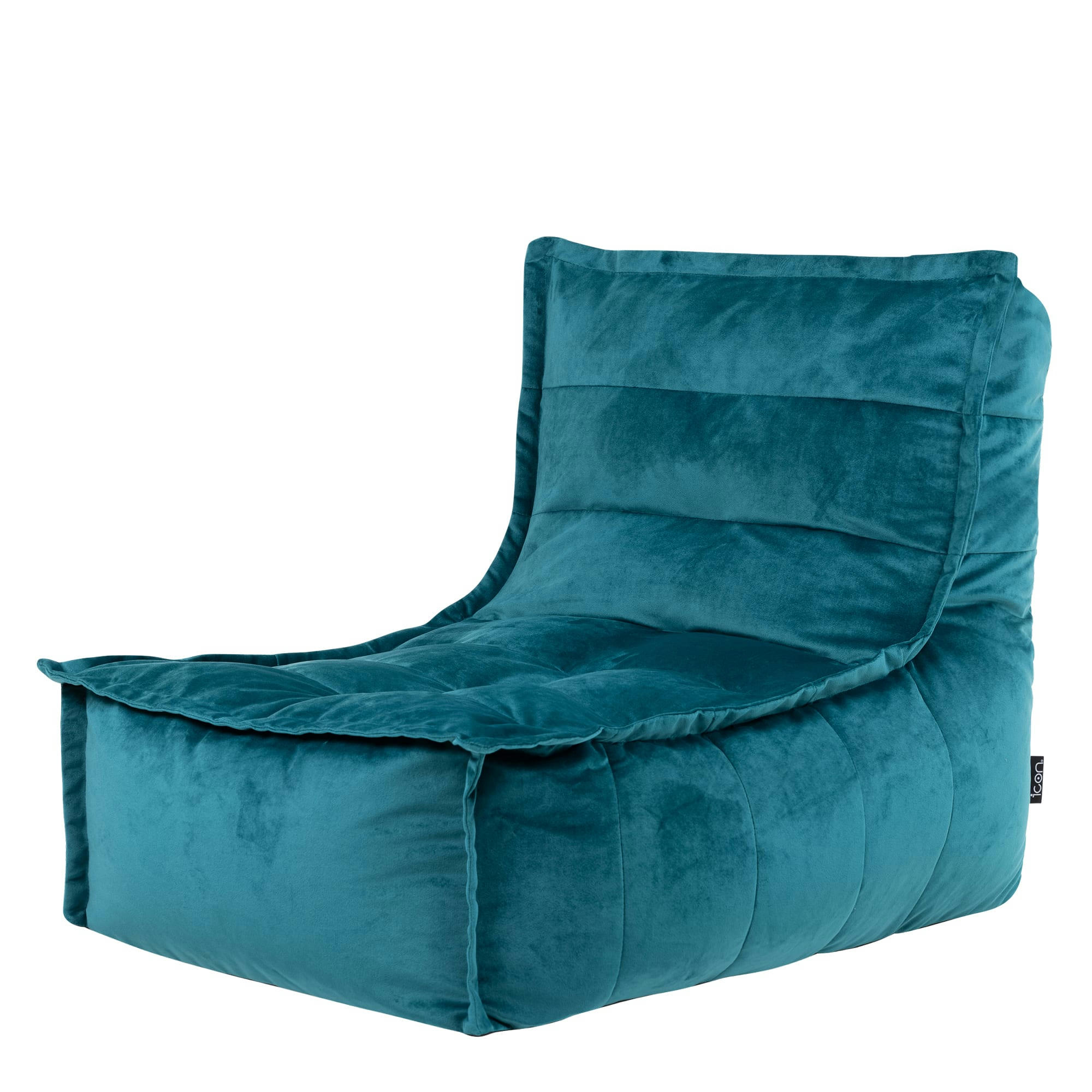 DOLCE - Pouf velours bleu canard