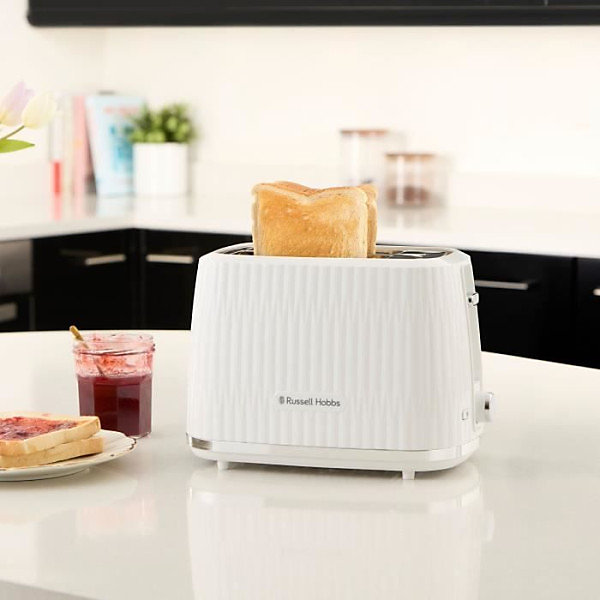 Grille Pain - Toaster Electrique- RUSSELL HOBBS - EDEN - 800 W - 2 fentes - Blanc