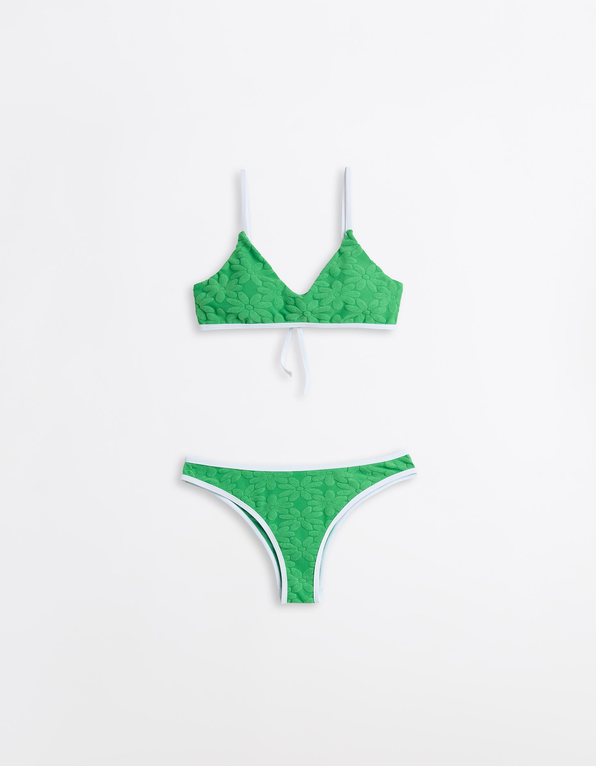 Biquíni Jacquard Flores, Mulher, Verde