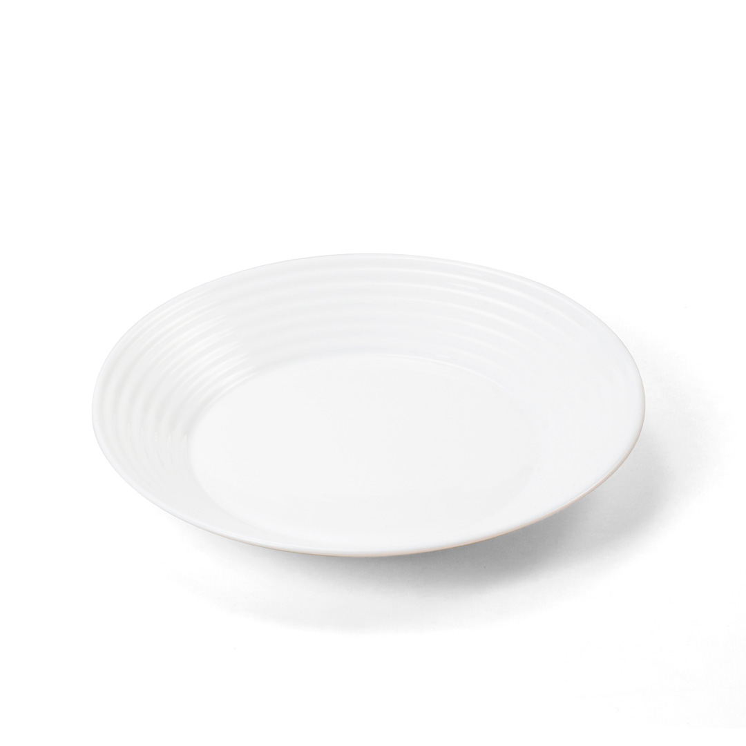 Prato de sopa branco em cerâmica