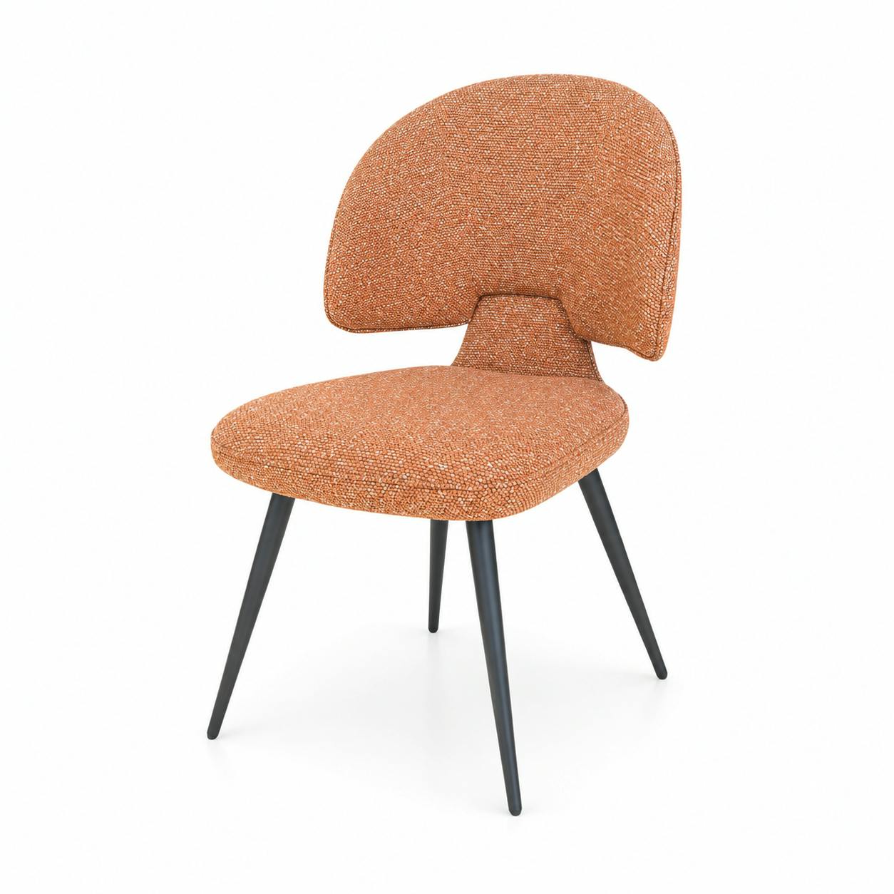 Chaise design tissu rouille dossier arrondi (x2) LOMBARDIE