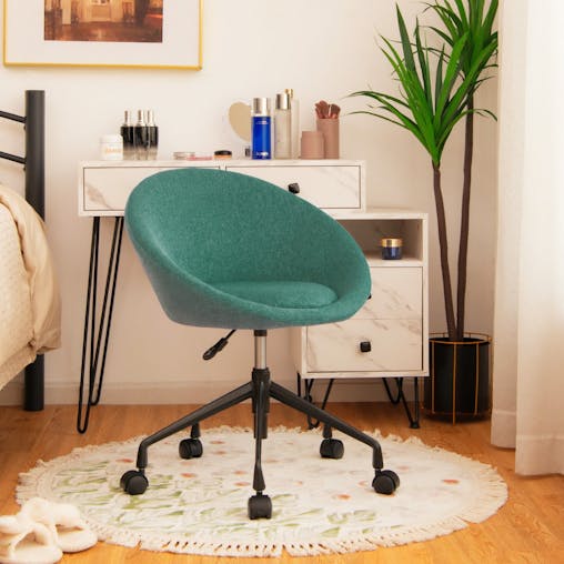 NNECW Armless Desk Chairs with Curved Backrest for Office & Bedroom