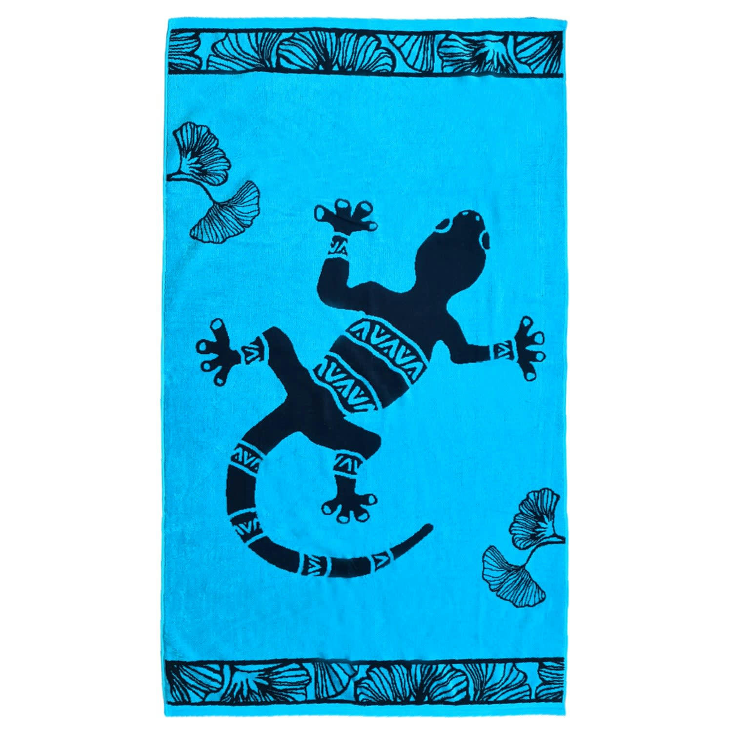 PLAGE - Serviette de plage éponge velours Jacquard Bradford 90x170