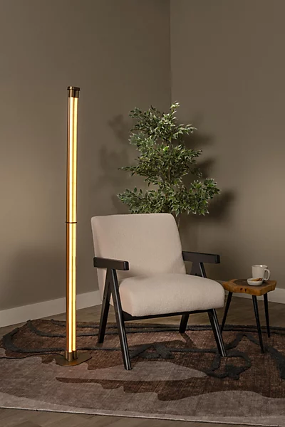 Lampadaire JANDERIN en aluminium avec LED intégré - Champagne Couleur - Lucide