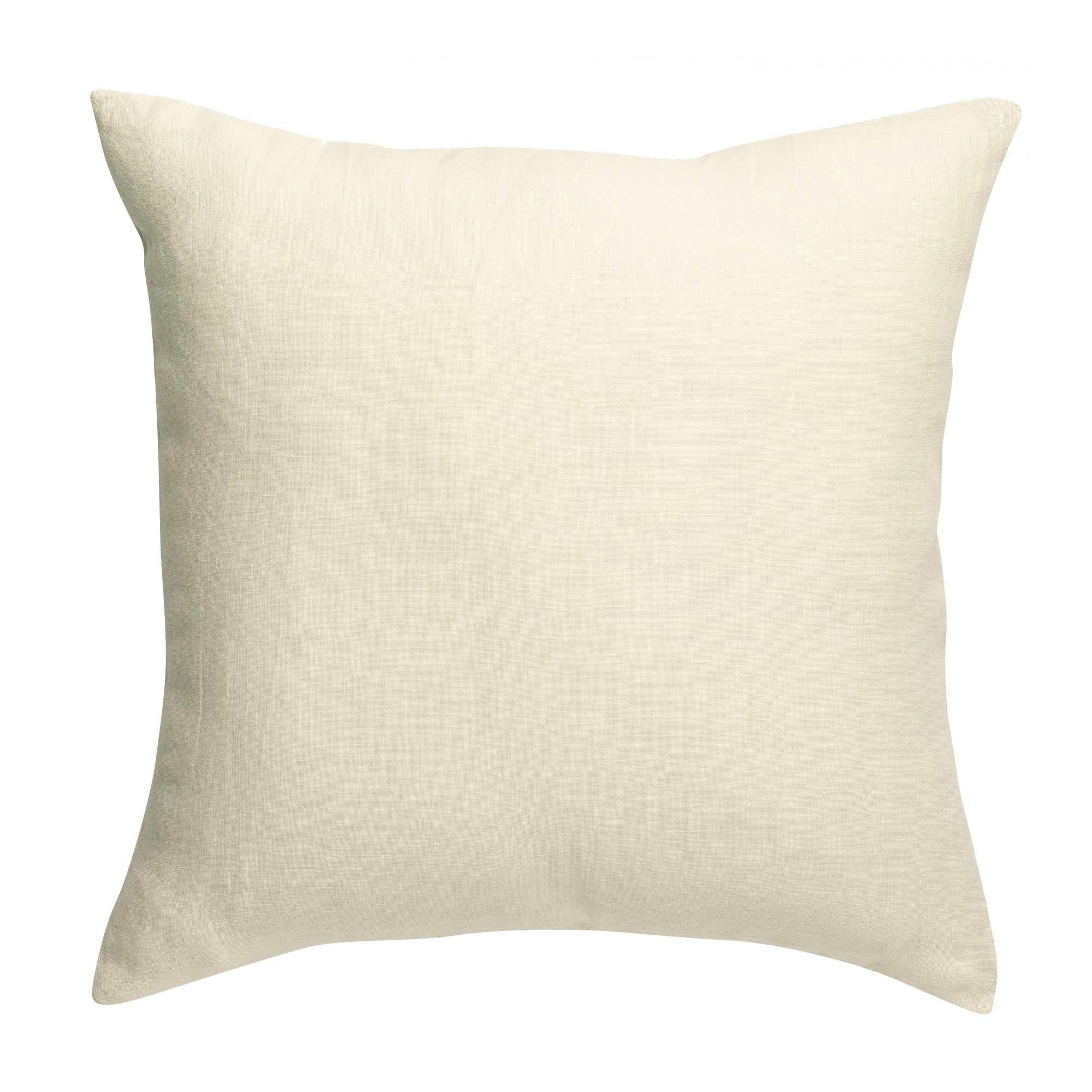 ZEFF - Coussin uni  en lin craie 45 x 45