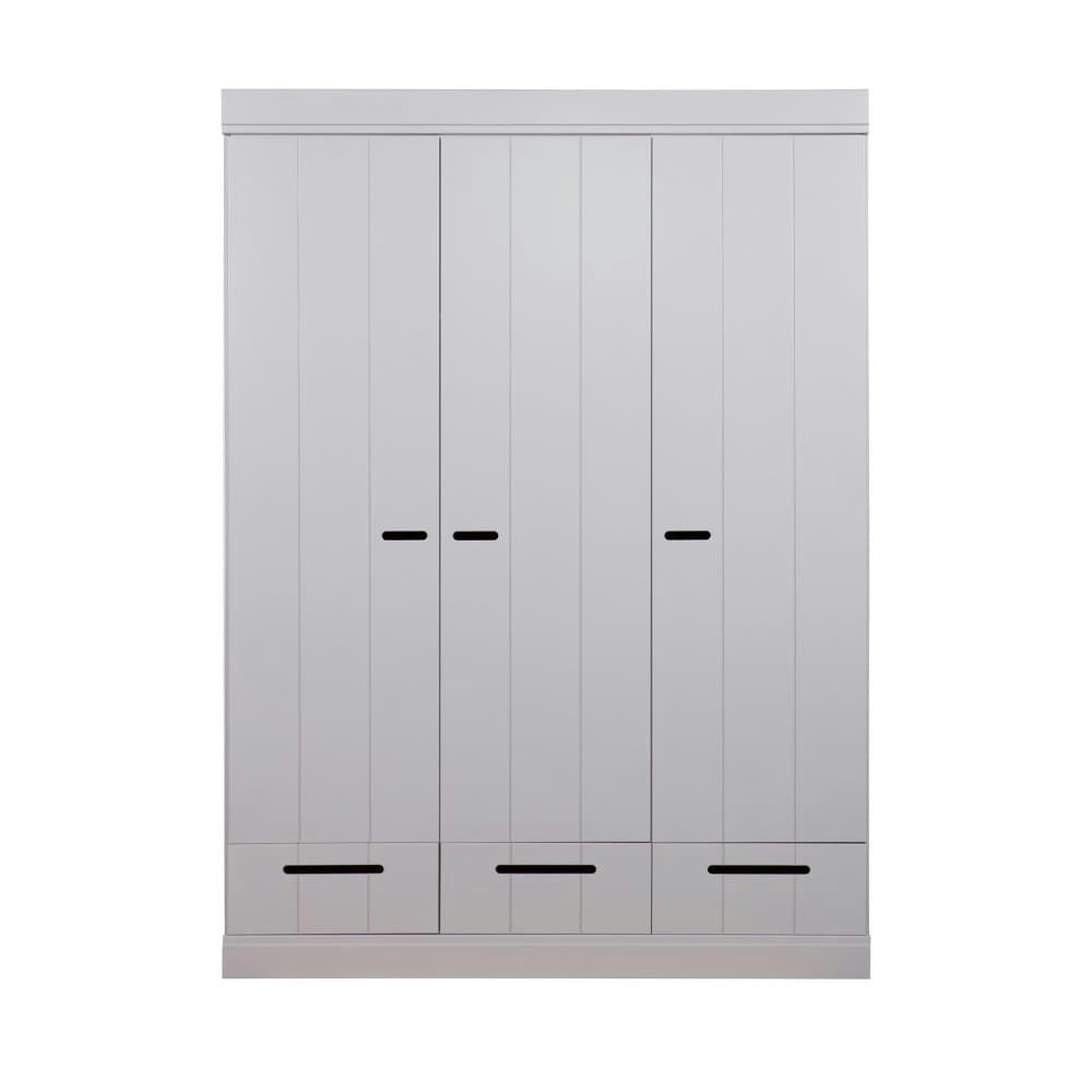 CONNECT - Armoire vestiaire 3 portes  et  3 tiroirs gris béton