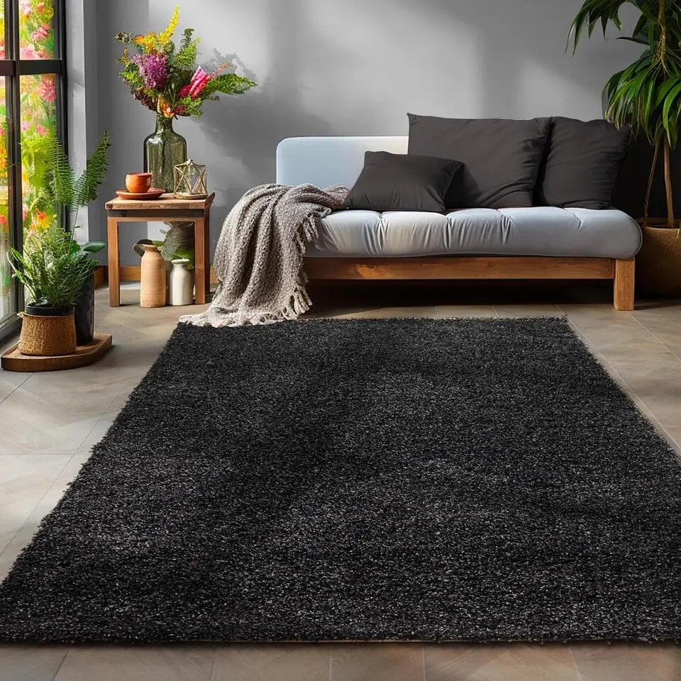 Basic Shaggy vloerkleed Antraciet Hoogpolig - 160x230 CM