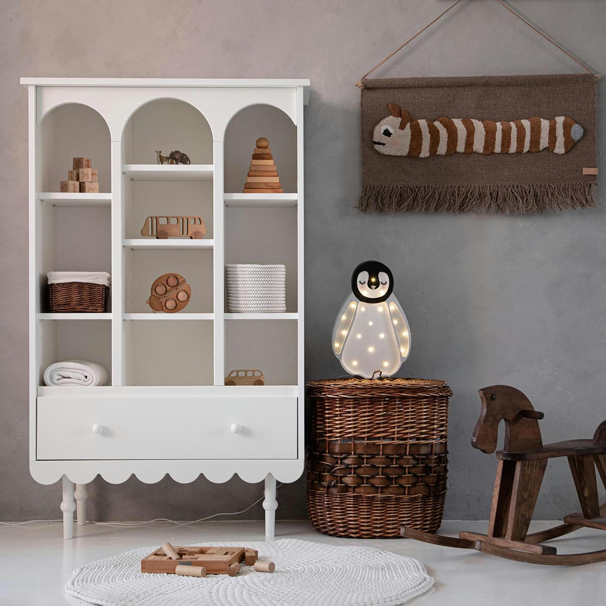 BABUSHKA - Bibliothèque 1 tiroir blanc