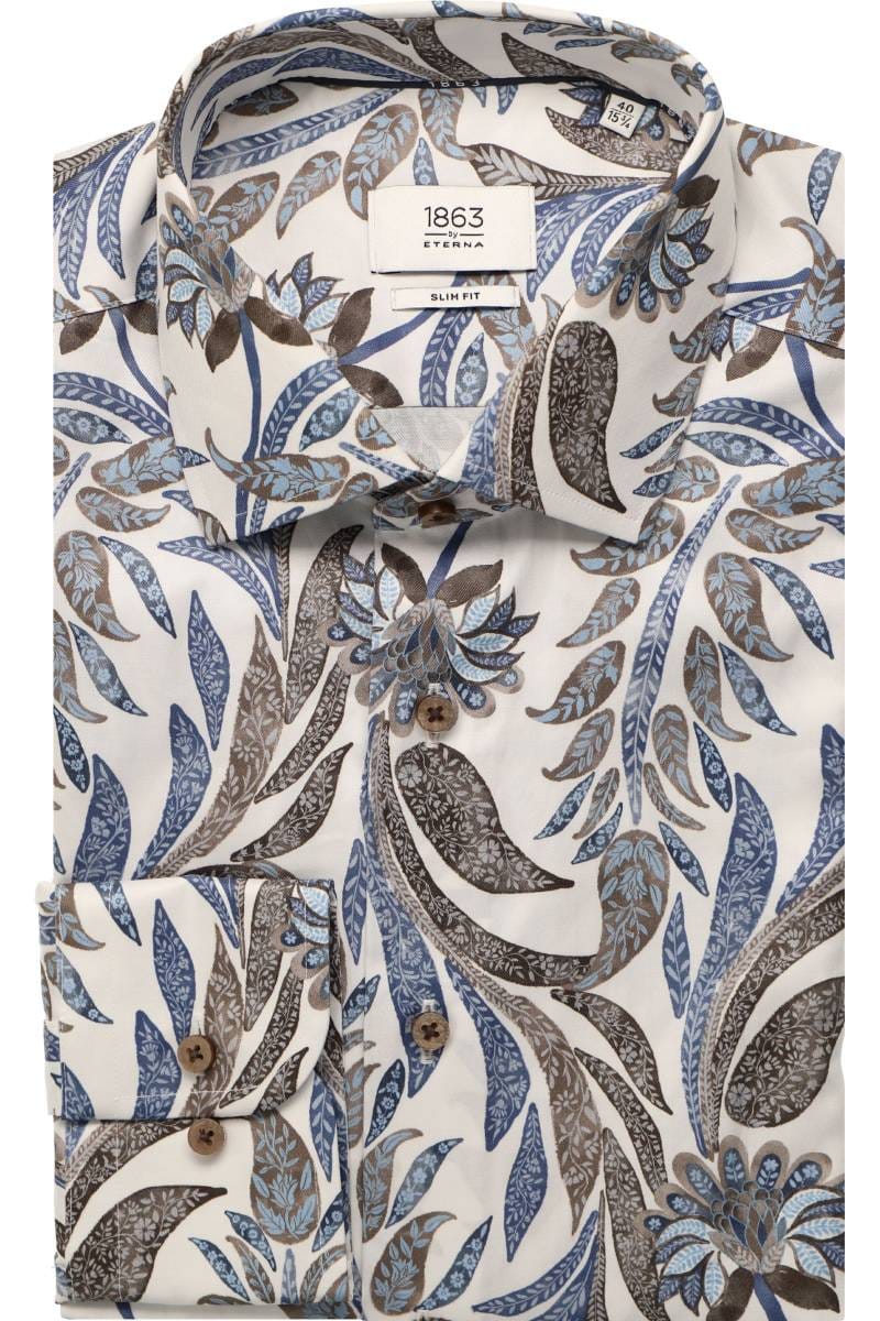 ETERNA 1863 Slim Fit Hemd hellblau, Bedruckt