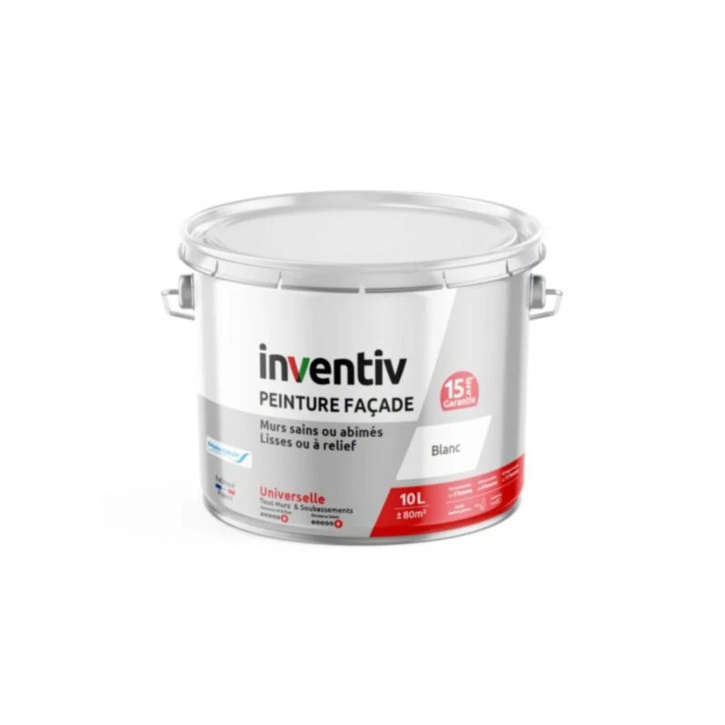Peinture pour façade Hydro Pliolite blanc 10 L INVENTIV