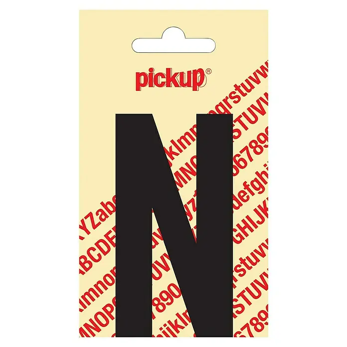 BOKSTAV PICKUP NOBEL N SVART 90 MM SELVKLEBENDE