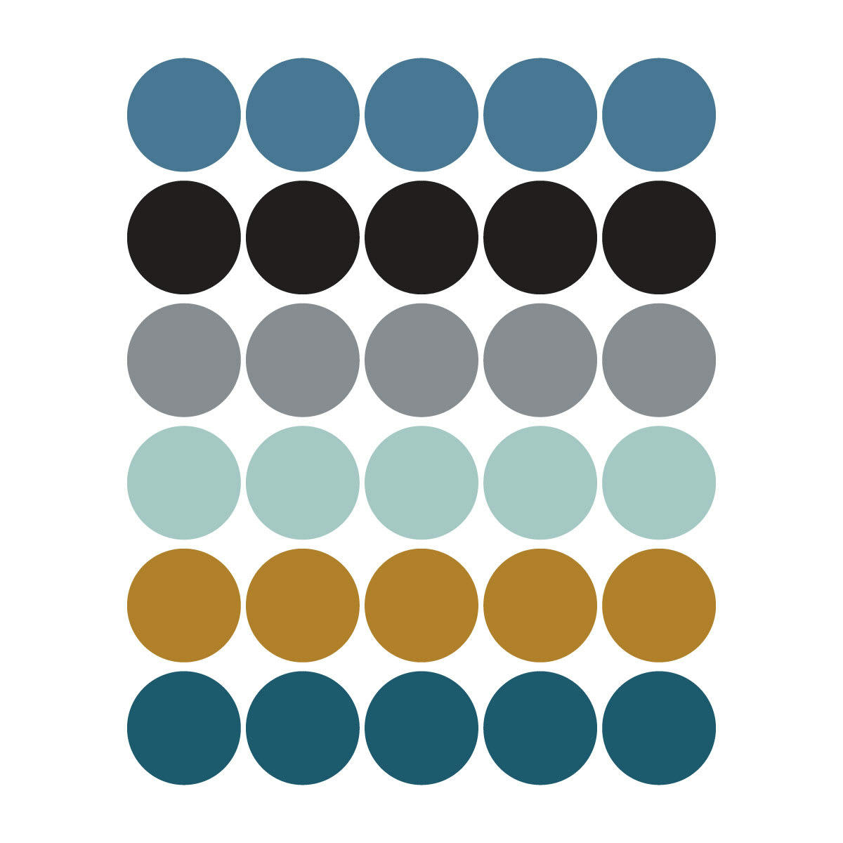 CIRCLES1 - Stickers muraux en vinyle rondes bleu et moutarde