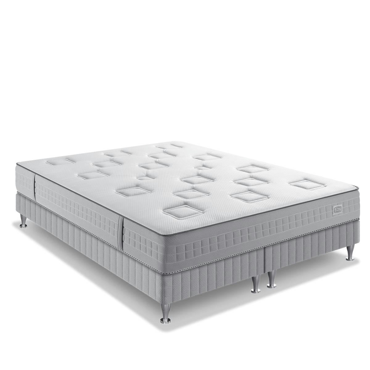 CHALLENGE - Ens CHALLENGE 160x200 matelas H24 ressort ensachés, ferme, 2 sommiers