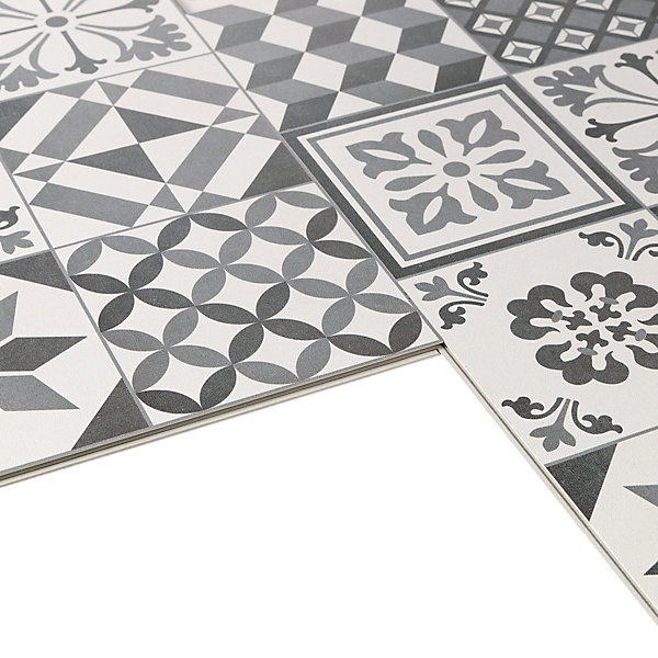 Dalle PVC Ozark carreaux de ciment L. 60cm x l. 30cm GoodHome