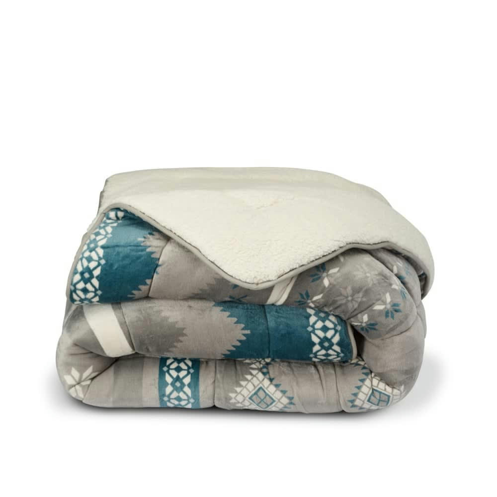 CHALET - Couette imprimée sherpa 220x240cm 300g/m2 utilisation sans housse