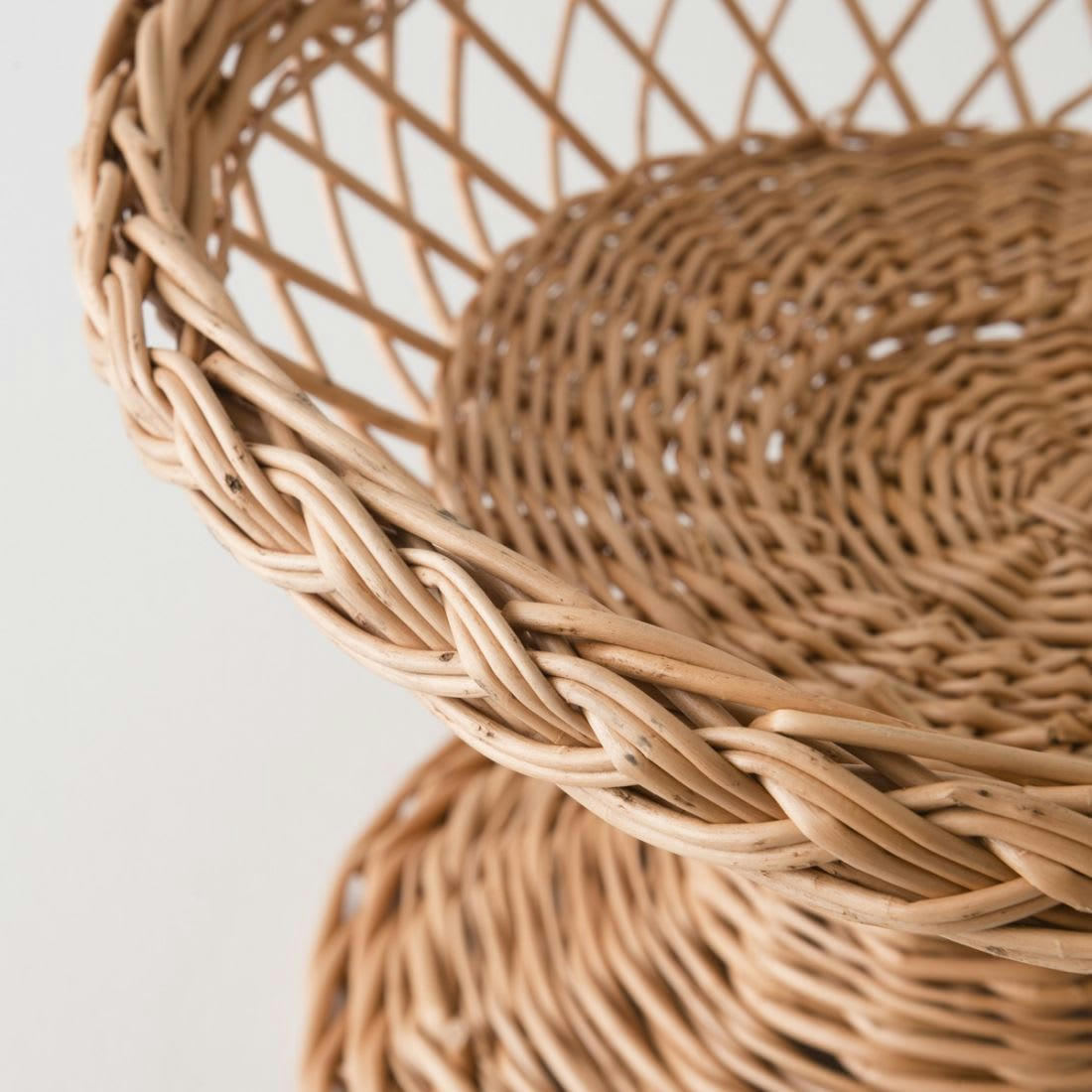 3 PLATEAUX - Coupe à fruits en osier