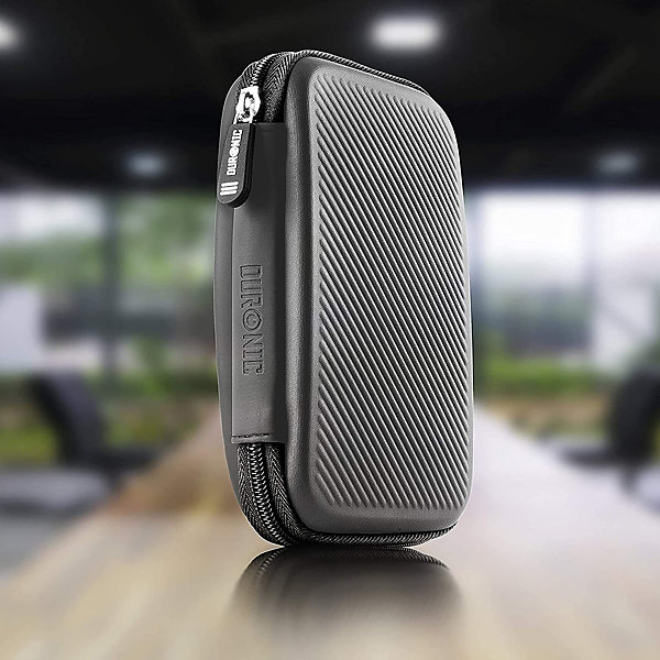 HDC2 GY Etui pour disque dur GPS liseuse batterie externe 11 x 15 cm Housse de protection antichoc semi rigide EVA Duronic