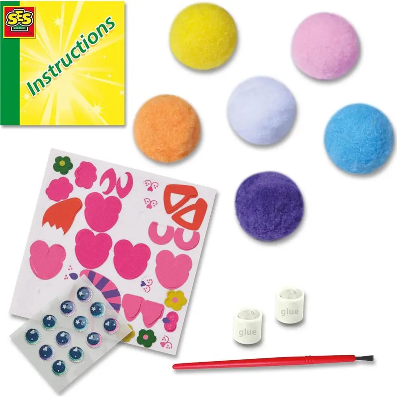 Bastelset 6er-Set Pompon-Freunde