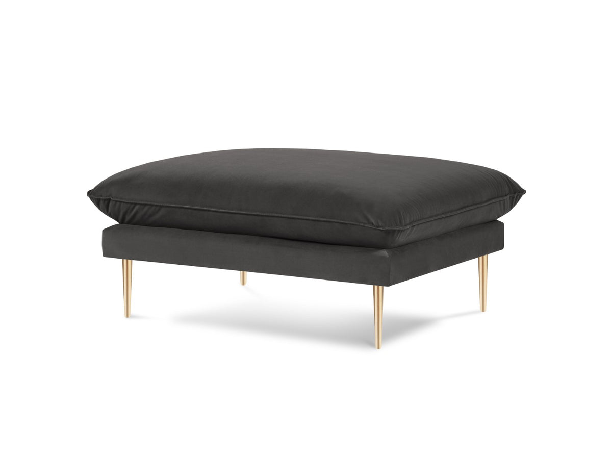 Cosmopolitan Design Poef Vienna flueel, donkergrijs - 73x93x43cm