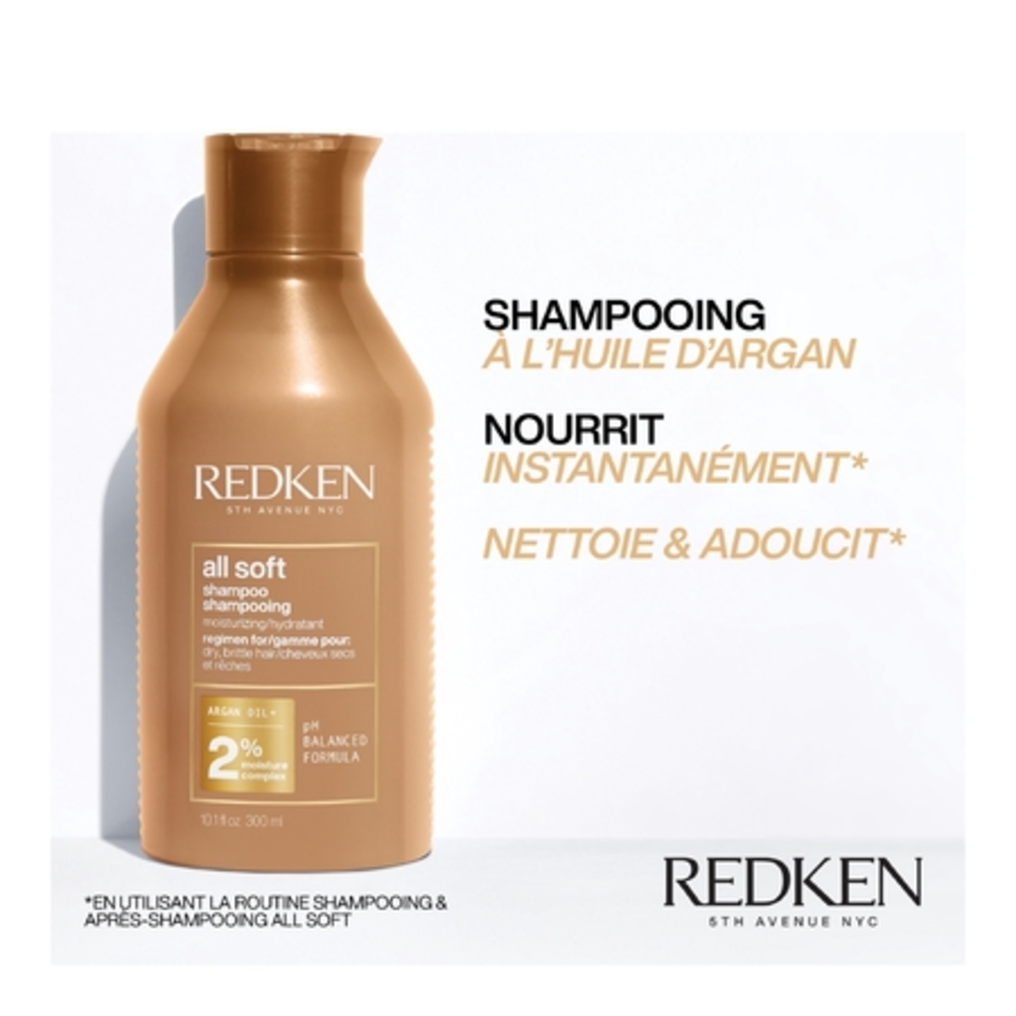 ALL SOFTShampoing hydratant cheveux secs et rêches