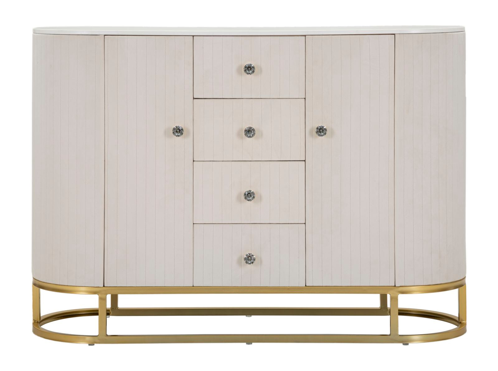 Mauro Ferretti Montpellier Meubels in metalen stof hout goudbeige wit