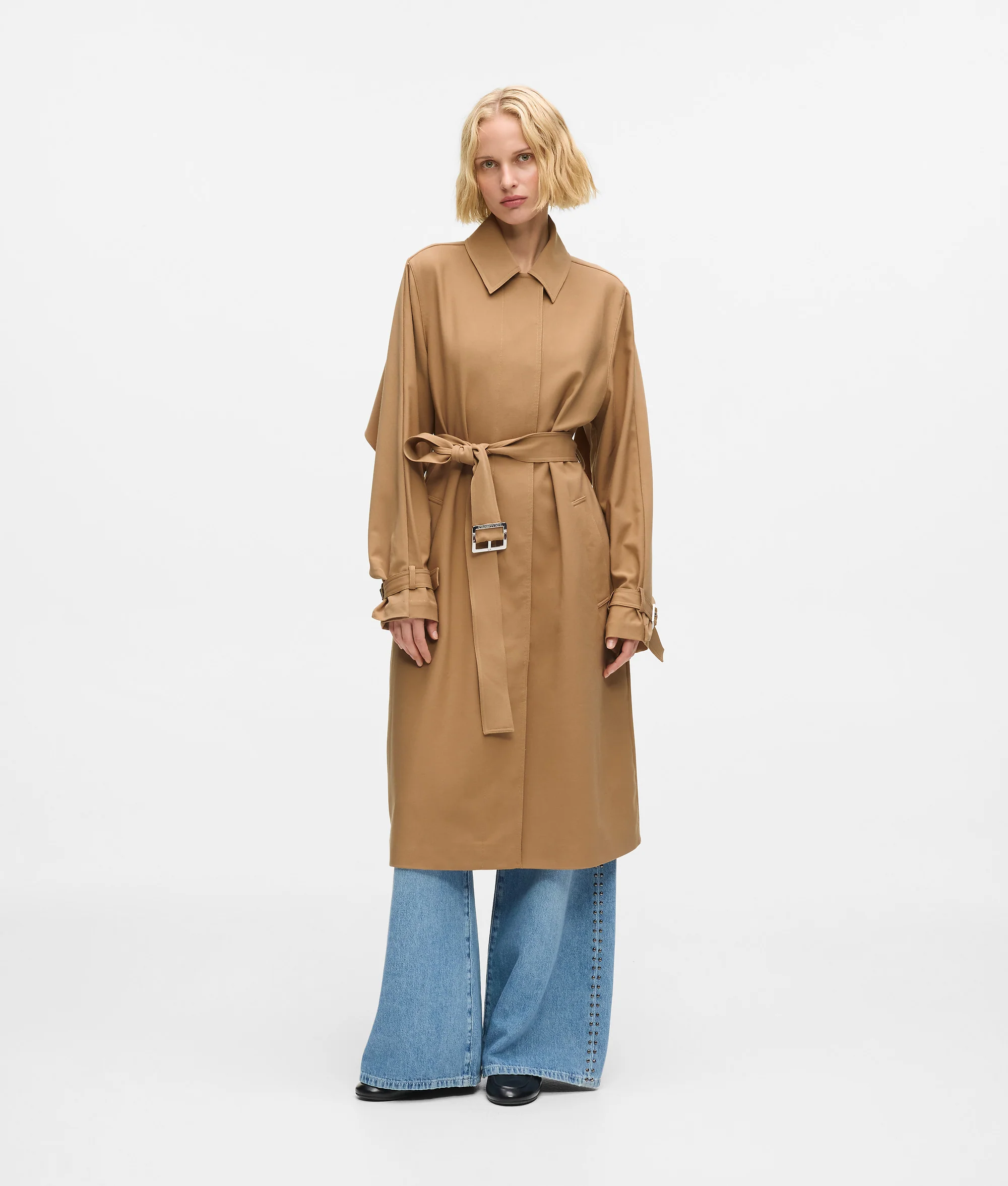 Trench-coat plissé