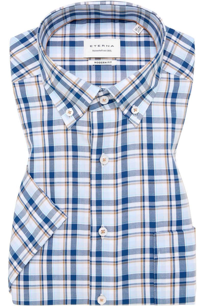 ETERNA Modern Fit Hemd blau, Kariert