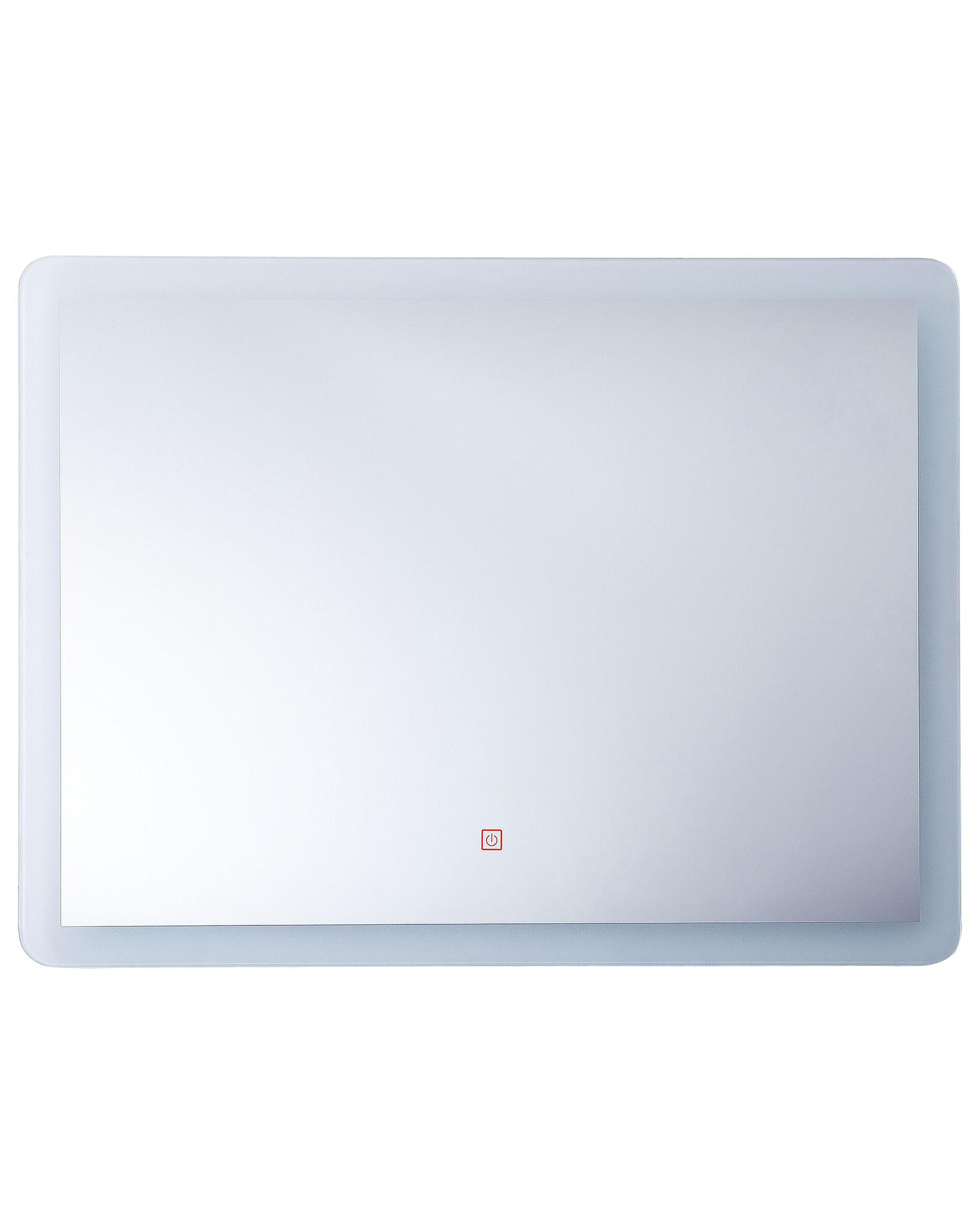 LED Bathroom Mirror CORROY 80 cm 60 cm Silver