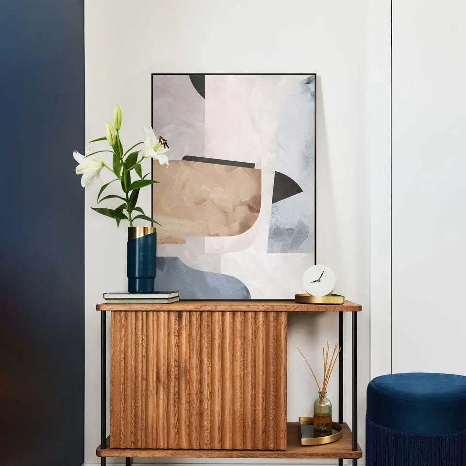 Schilderij Abstracte Illusie II - 70 x 50 - Beige