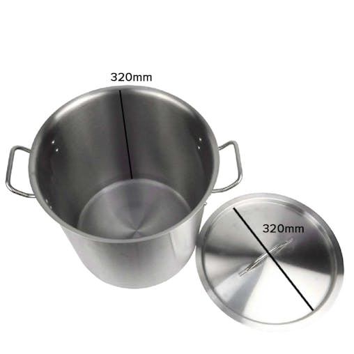 SOGA Stock Pot Thick Stainless Steel Without Lid 25L 18/10