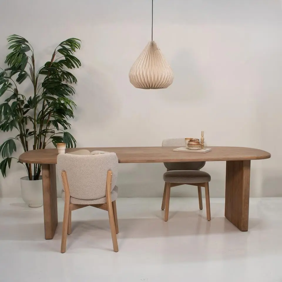Eettafel Deens Ovaal - Naturel Mangohout - 240x100x77cm - Gin