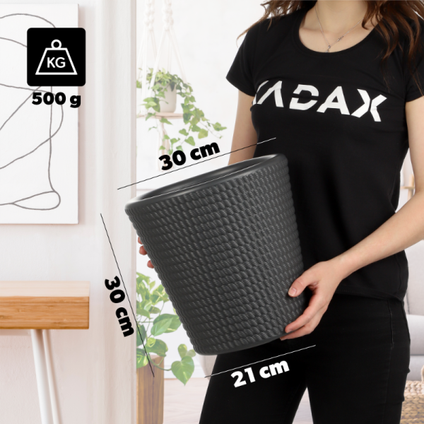 Donica Doniczka Osłonka Na Kwiaty Antracyt 30 cm