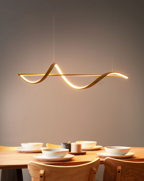 Lampa wisząca LED nowoczesna geometryczna złota
