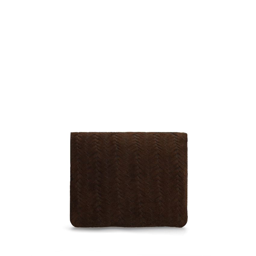 Manfield Bruine suède portemonnee